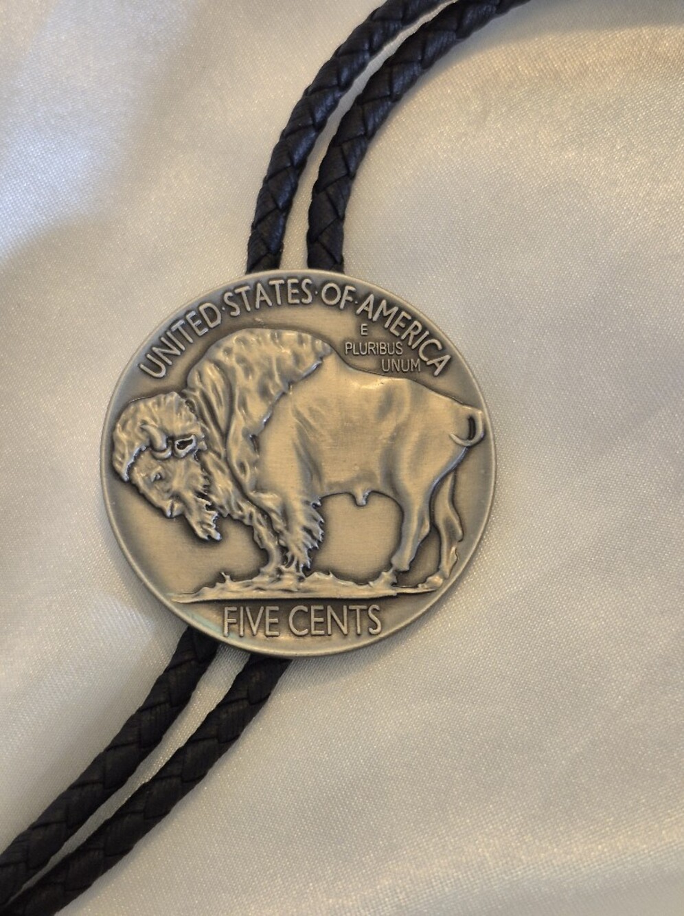Buffalo Nickel Bolo Tie Necklace Or Hat Accessory.